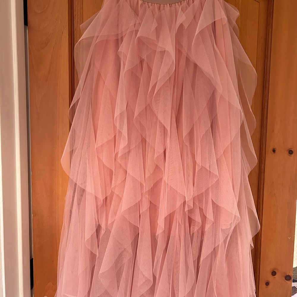 Elegant Pink Layered Skirt